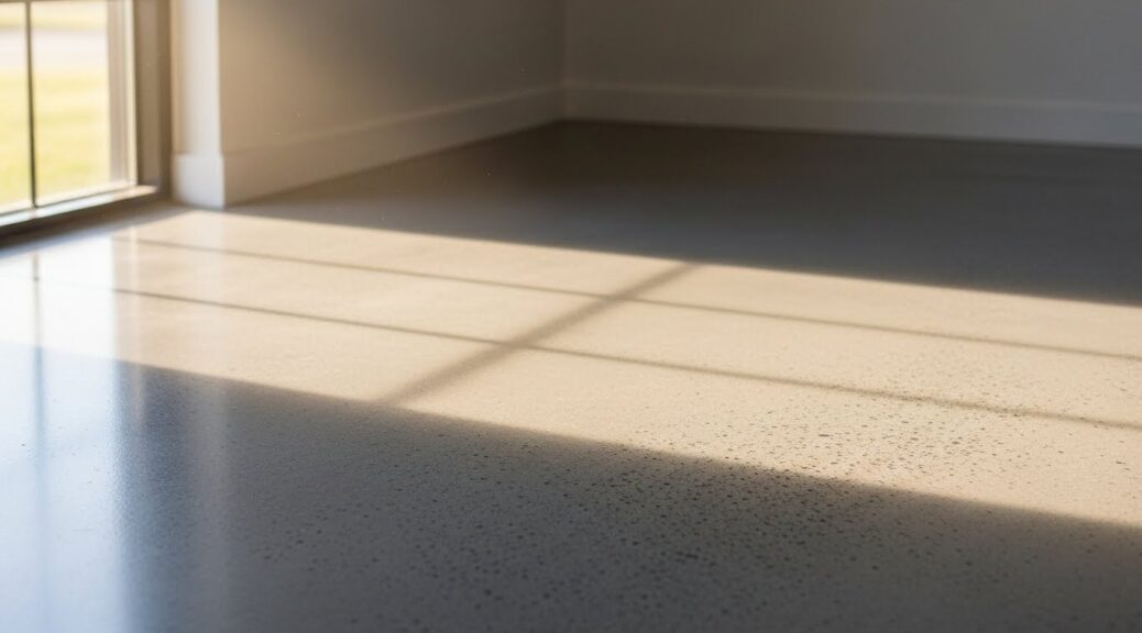 Na imagem, piso de cimento queimado